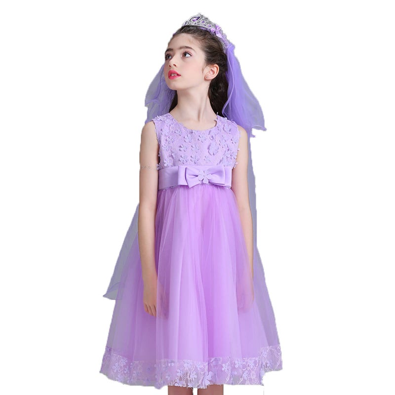 Acecharming Flower Girl Dresses for Wedding, Bridesmaid Baby Girl Pageant Elegant Lace Tulle Baptism Princess Party Dress - Image 3